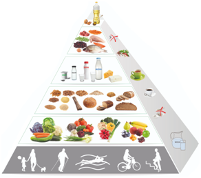 Piramida zdrowego żywienia i aktywności fizycznej [za: Jarosz i wsp. 2017]